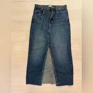 Zara Blue Denim Maxi Skirt